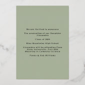 Modern Jade Graduation Announcement Rose Gold foil Folie Feestdagenkaart (Achterkant)