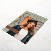 Modern Jade Graduation Announcement Rose Gold foil Folie Feestdagenkaart (Gedraaid)