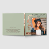 Modern Jade Graduation Photo Rose Gold Gastenboek (Volledig)