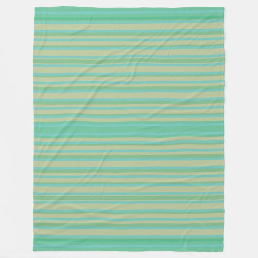 Modern Jade Green Stripe Fleece Blanket (Voorkant)