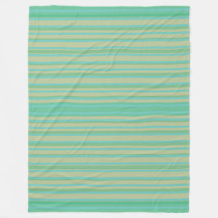 Modern Jade Green Stripe Fleece Blanket Deken
