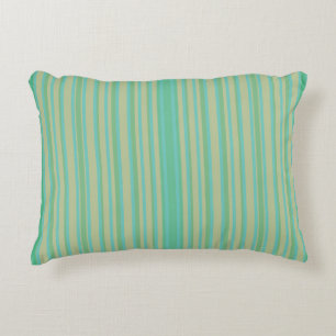 Modern Jade Green Striped Accent Pillow Accent Kussen