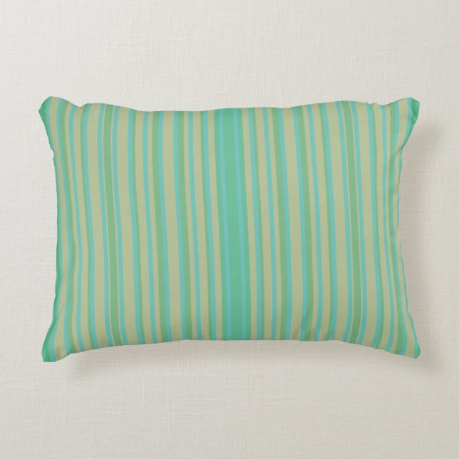 Modern Jade Green Striped Accent Pillow Accent Kussen (Voorkant)