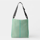 Modern Jade Green Striped All-Over-Print Crossbody Tas (Voorkant)