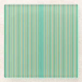 Modern Jade Green Striped Glazen Onderzetter