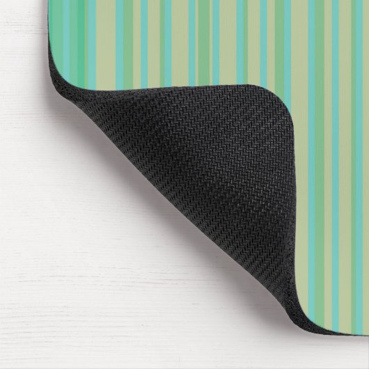 Modern Jade Green Striped Mousepad Muismat (Hoek)