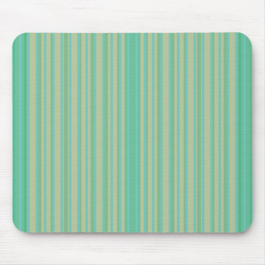 Modern Jade Green Striped Mousepad Muismat (Voorkant)