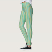 Modern Jade Green Striped Pattern Leggings (Links)