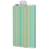 Modern Jade Green Striped Vinyl Wrapped Flask, 8oz Heupfles (Links)