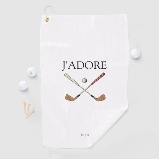 Modern J'adore Ik hou van Golf Golfhanddoek (Insitu)