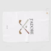 Modern J'adore Ik hou van Golf Golfhanddoek (Horizontaal)