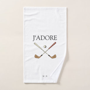 Modern J'adore Ik hou van Golf Handdoek