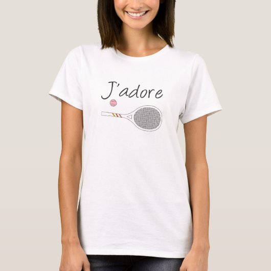 Modern J'adore Ik hou van tennis T-shirt (Voorkant)