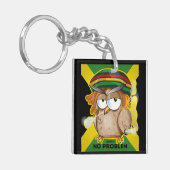 Modern Jamaica Geen probleem Grappig Uil Roken Sleutelhanger (Voorkant Links)