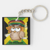 Modern Jamaica Geen probleem Grappig Uil Roken Sleutelhanger (Achterkant)