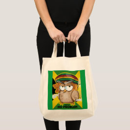 Modern Jamaica Geen probleem Grappige Roken Uil Tote Bag
