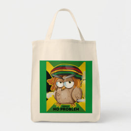 Modern Jamaica Geen probleem Grappige Roken Uil Tote Bag
