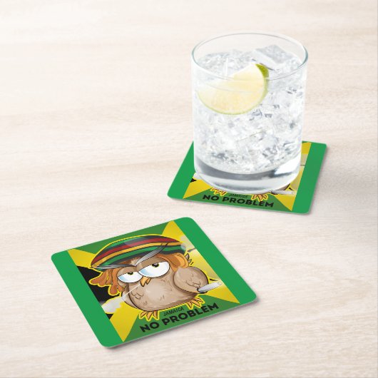 Modern Jamaica Grappig Geen probleem Kartonnen Onderzetters (Insitu)