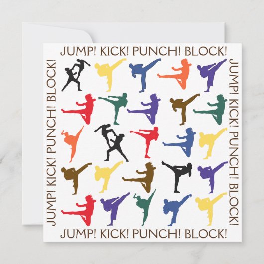 Modern Japan Karate Martial Arts Jongen Verjaardag Bedankkaart (Achterkant)