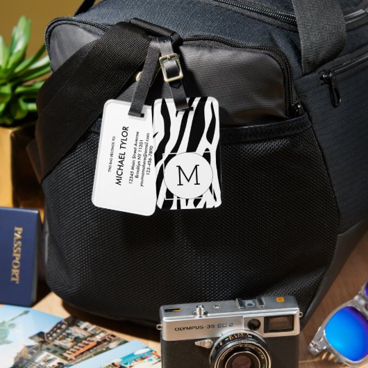 Modern Japanese Inkbrush Paint Pattern Bagagelabel (Voorkant /achterkant)