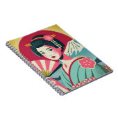 Modern Japanese Ukiyoe Style Kimono Geisha Girl Notitieboek (Rechterzijde)
