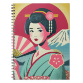 Modern Japanese Ukiyoe Style Kimono Geisha Girl Notitieboek (Voorkant)