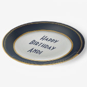 Modern Japans blauw en goudkeramisch ontwerp Papieren Bordje (Gekanteld)