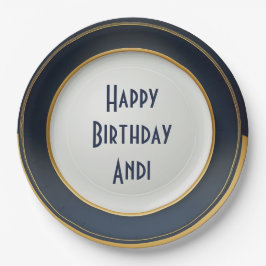 Modern Japans blauw en goudkeramisch ontwerp Papieren Bordje