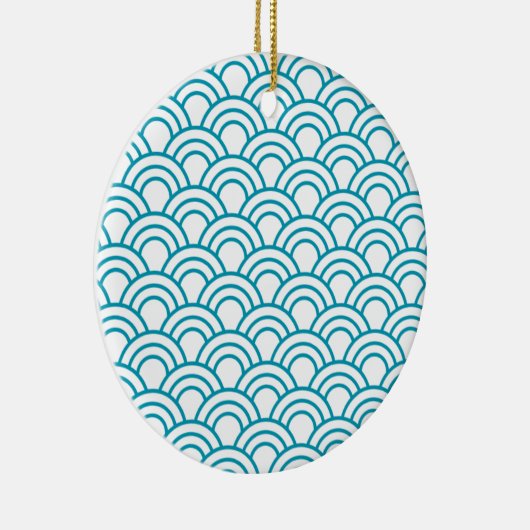 Modern Japans Geometrisch Patroon Keramisch Ornament (Rechts)