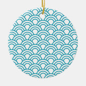 Modern Japans Geometrisch Patroon Keramisch Ornament (Voorkant)