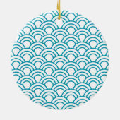 Modern Japans Geometrisch Patroon Keramisch Ornament (Achterkant)