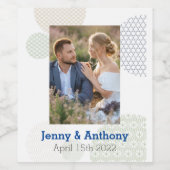 Modern Japans papieren patroon Wijn Etiket (Enkel label)