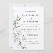 Modern Jasmine Floral Wedding Invitation Kaart (Voorkant)
