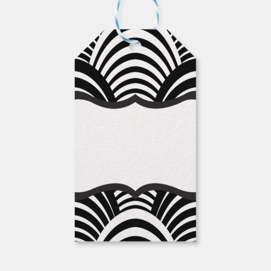 Modern Jazz Age Elegant Zwart-Wit jaren '20 Cadeaulabel (Achterkant)