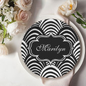 Modern Jazz Age Elegant Zwart-Wit jaren '20 Papieren Bordje