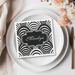 Modern Jazz Age Elegant Zwart-Wit jaren '20 Servet