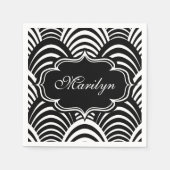 Modern Jazz Age Elegant Zwart-Wit jaren '20 Servet (Voorkant)