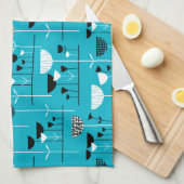 Modern Jazz - Blue 00b2ca Theedoek (Quarter Fold)