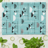 Modern Jazz - Light Blue 80C6C6 Theedoek (Gevouwen)