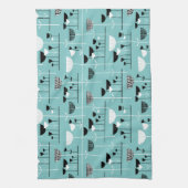 Modern Jazz - Light Blue 80C6C6 Theedoek (Verticaal)