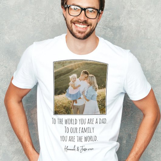 Modern Je bent de wereldfoto Vaderdag T-shirt