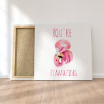 Modern je bent een ontvlammende schoonheidsroze fl canvas afdruk<br><div class="desc">Modern je bent een ontvlammende schoonheidsroze flamingo</div>