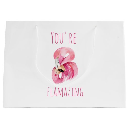 Modern je bent een ontvlammende schoonheidsroze fl groot cadeauzakje (Voorkant)