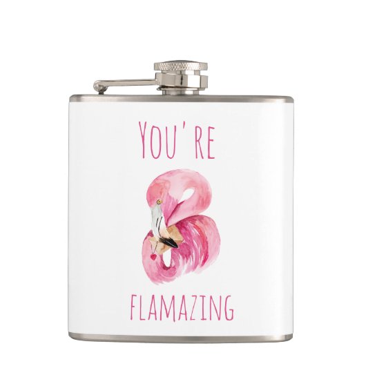 Modern je bent een ontvlammende schoonheidsroze fl heupfles (Voorkant)