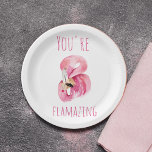 Modern je bent een ontvlammende schoonheidsroze fl papieren bordje<br><div class="desc">Modern je bent een ontvlammende schoonheidsroze flamingo</div>