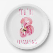 Modern je bent een ontvlammende schoonheidsroze fl papieren bordje (Voorkant)