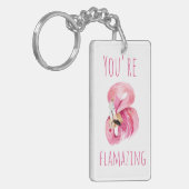 Modern je bent een ontvlammende schoonheidsroze fl sleutelhanger (Voorkant Links)