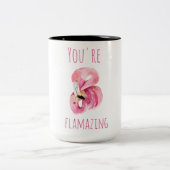 Modern je bent een ontvlammende schoonheidsroze fl tweekleurige koffiemok (Center)