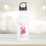 Modern je bent een ontvlammende schoonheidsroze fl waterfles<br><div class="desc">Modern je bent een ontvlammende schoonheidsroze flamingo</div>