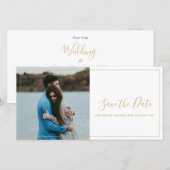 Modern je eigen foto, sla de datumkaart op bedankkaart (Voorkant / Achterkant)